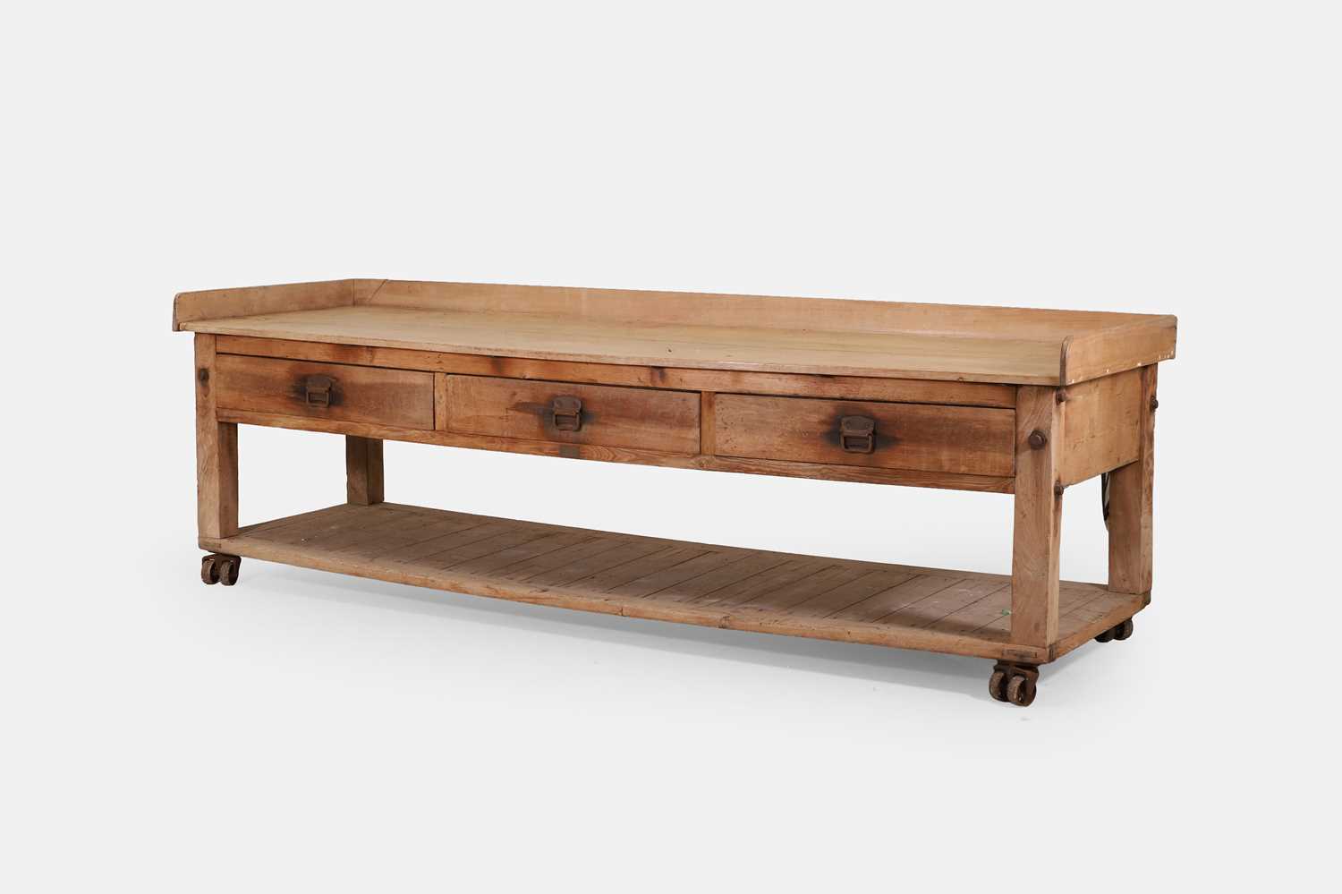 Lot 143 - A large sycamore baker's table