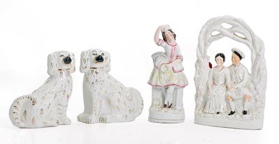Lot 111 - A Staffordshire pottery group