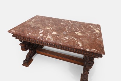 Lot 69 - A Renaissance Revival marble and walnut centre table