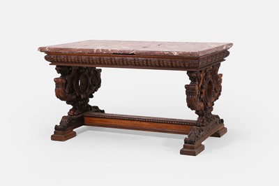 Lot 69 - A Renaissance Revival marble and walnut centre table