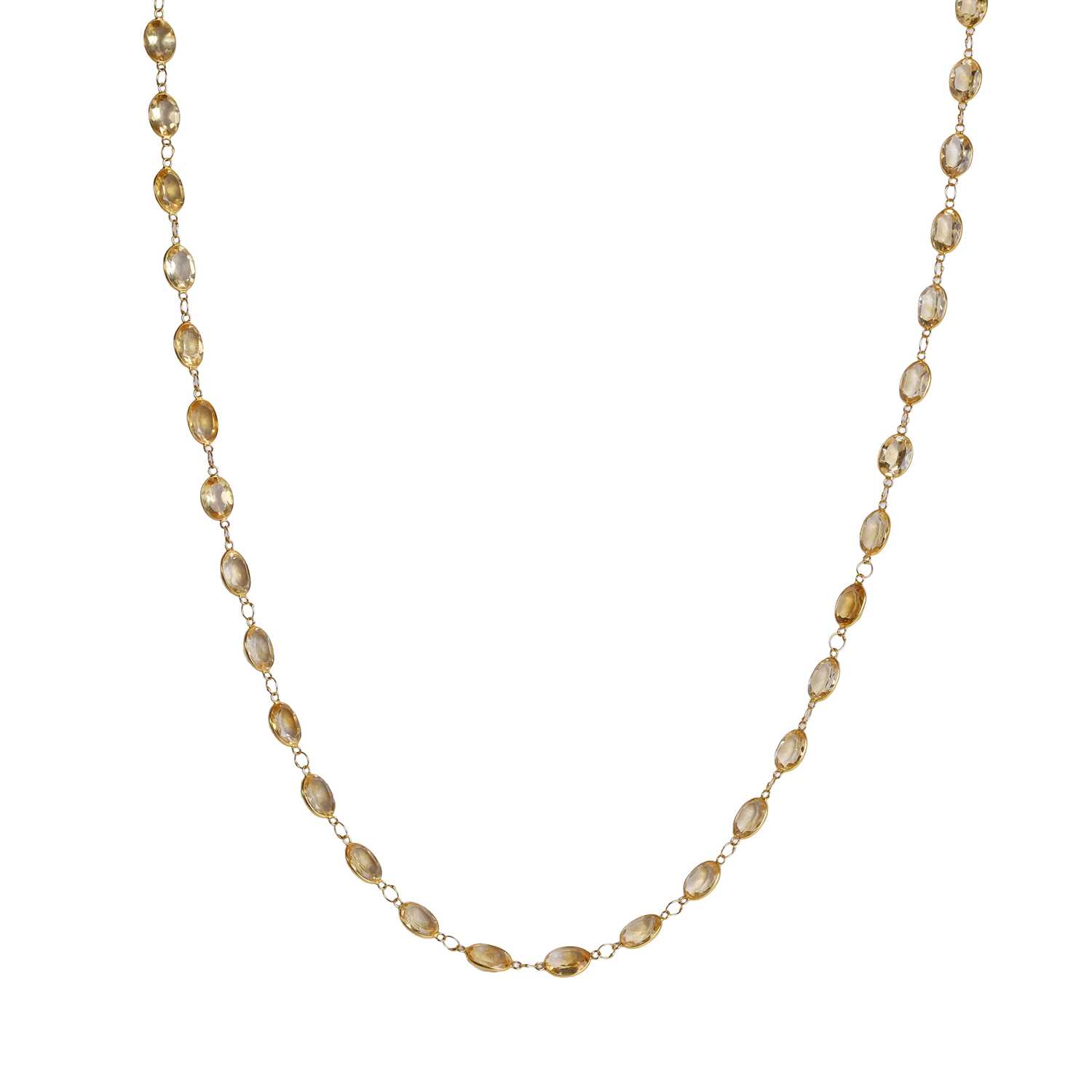 Lot 92 - A citrine set necklace