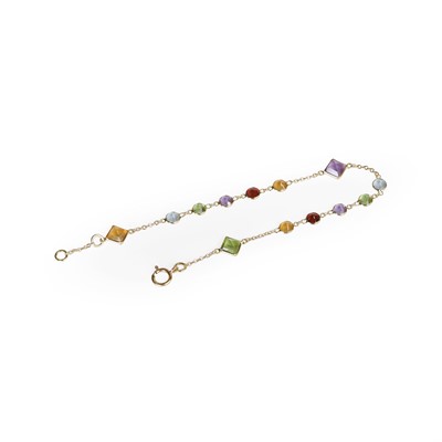 Lot 90 - A multi-gemstone set bracelet