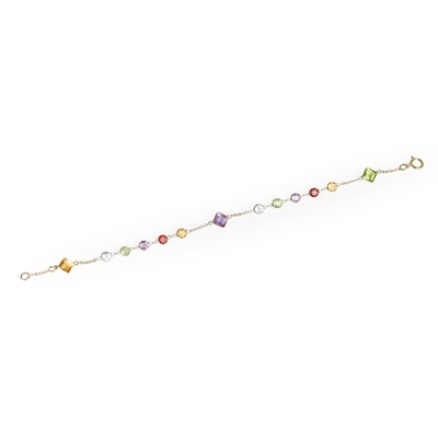 Lot 90 - A multi-gemstone set bracelet
