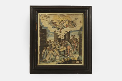Lot 158 - A biblical silk embroidered picture