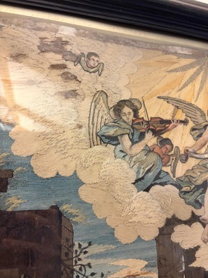 Lot 158 - A biblical silk embroidered picture