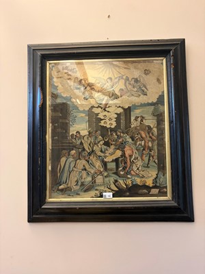 Lot 158 - A biblical silk embroidered picture