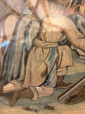 Lot 158 - A biblical silk embroidered picture