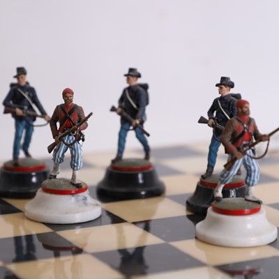 Lot 324 - A limited edition military chess set ‘The War Between The States’ by Charles C Stadden