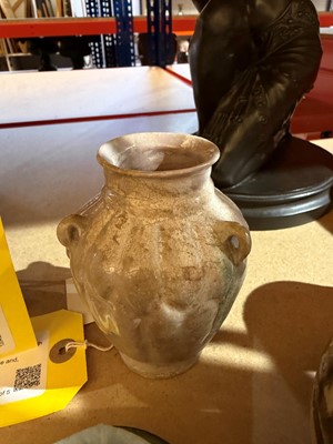 Lot 75 - A Thai Sawankhalok pottery container and cover
