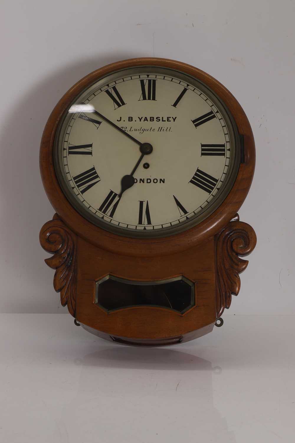 Lot 202 - Victorian mahogany drop dial wall clock