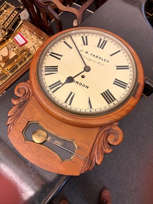 Lot 202 - Victorian mahogany drop dial wall clock