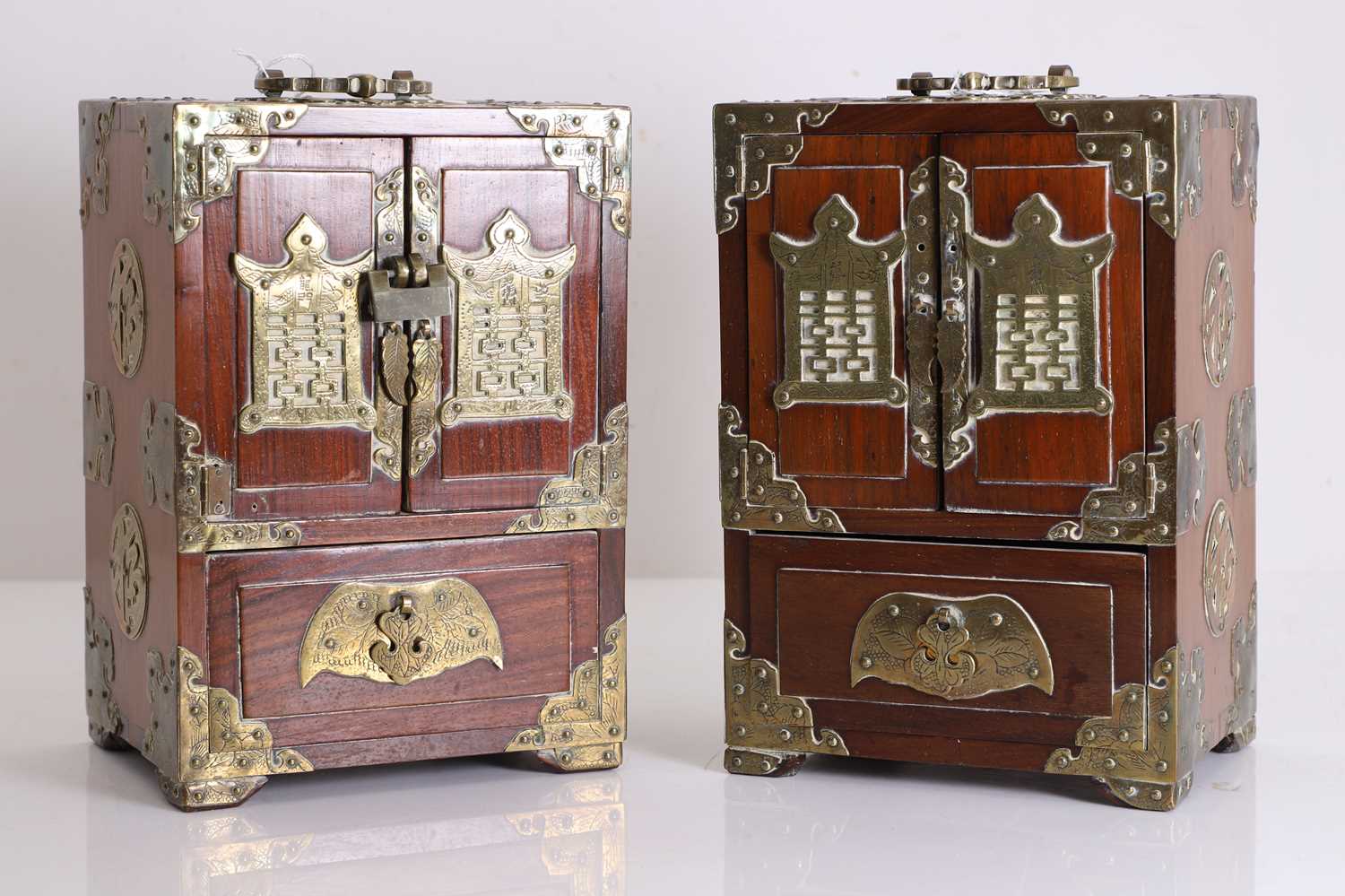 Lot 71 - A pair of Chinese table top cabinets