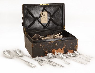 Lot 1 - A collection of Old English thread-pattern silver tableware
