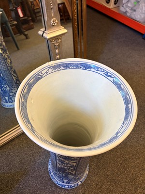 Lot 57 - A Chinese blue and white Gu vase