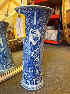 Lot 57 - A Chinese blue and white Gu vase