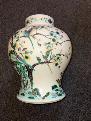 Lot 62 - A Chinese famille verte ginger vase