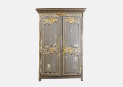 Lot 631 - A painted and parcel-gilt armoire
