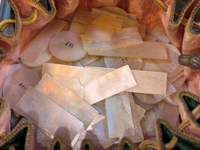 Lot 69 - A collection of Chinese mother of pearl gaming counters