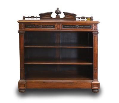 Lot 532 - A Continental walnut open front bookcase
