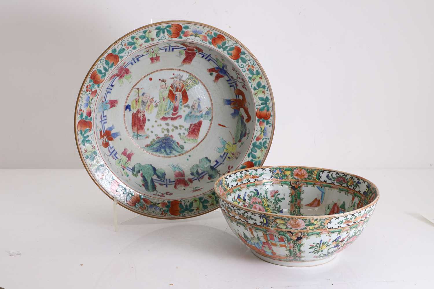 Lot 82 - A Chinese Canton famille rose punch bowl