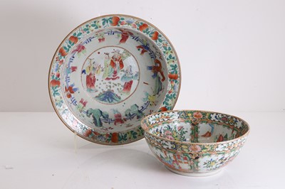 Lot 82 - A Chinese Canton famille rose punch bowl