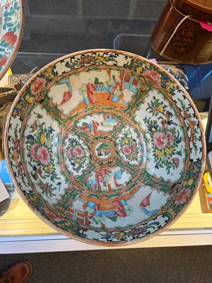 Lot 82 - A Chinese Canton famille rose punch bowl