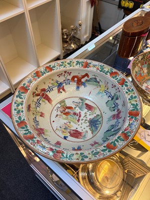 Lot 82 - A Chinese Canton famille rose punch bowl