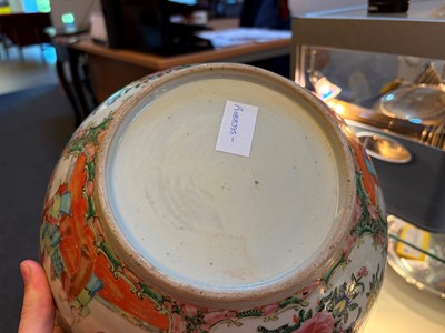 Lot 82 - A Chinese Canton famille rose punch bowl