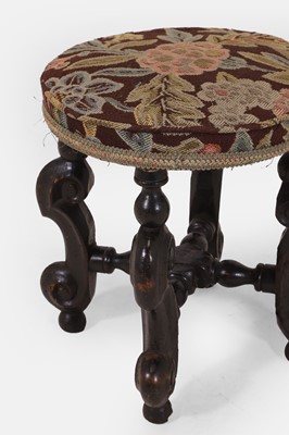Lot 209 - A William and Mary beech circular stool