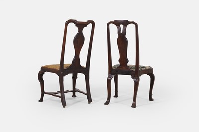 Lot 217 - Two George I walnut side chairs