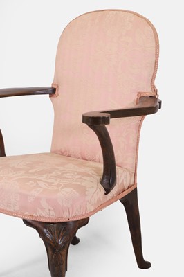 Lot 220 - A George II walnut open armchair