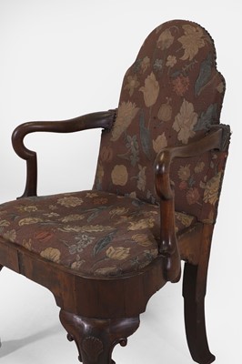 Lot 221 - A George II walnut armchair