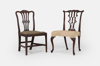 Lot 223 - Two George III mahogany side chairs