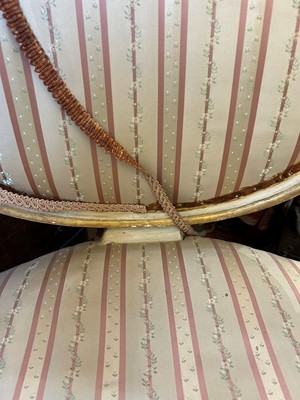 Lot 224 - A George III painted and parcel-gilt open armchair