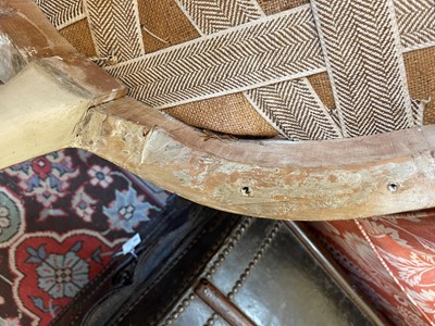 Lot 224 - A George III painted and parcel-gilt open armchair