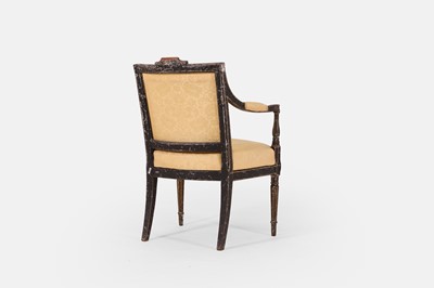 Lot 236 - A Regency painted and parcel-gilt beech armchair