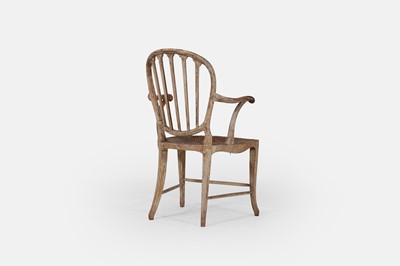 Lot 232 - A George III painted beech armchair