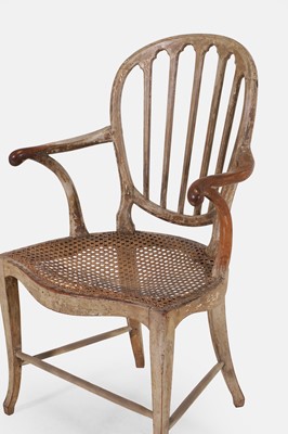 Lot 232 - A George III painted beech armchair