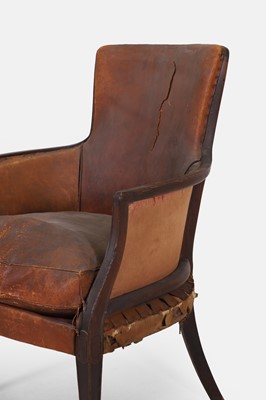 Lot 229 - A George III leather mahogany armchair
