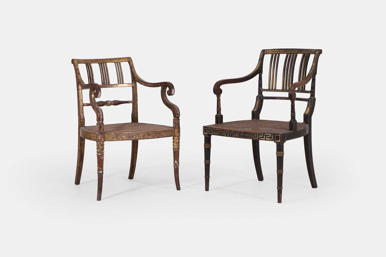 Lot 239 - Two Regency beech armchairs
