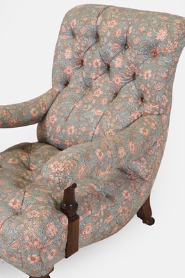 Lot 244 - A Victorian walnut open armchair by Holland & Sons