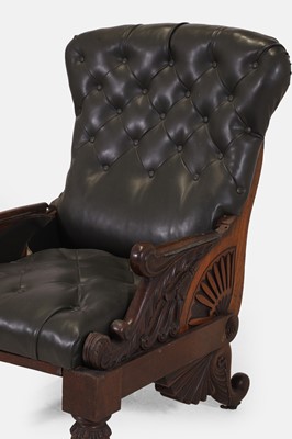 Lot 245 - A Victorian mahogany upholstered reclining armchair