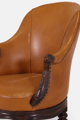 Lot 246 - A Victorian leather tub chair