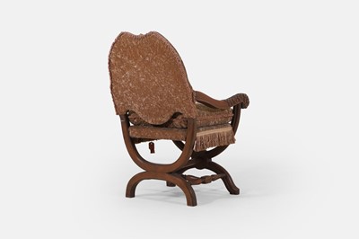 Lot 212 - A 17th-century-style oak 'X'-framed armchair