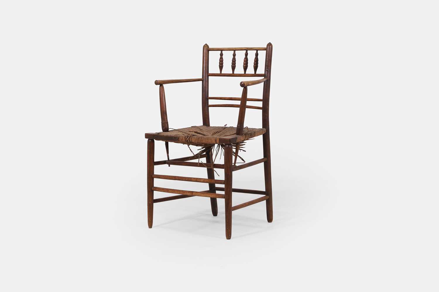 Lot 243 - A turned beech armchair