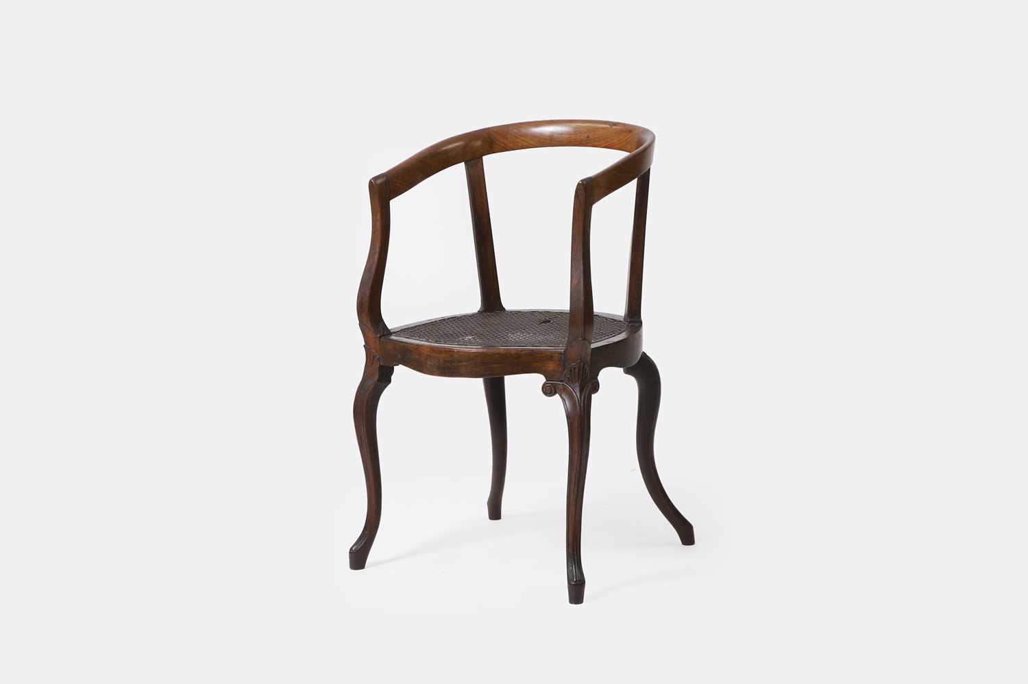 Lot 225 - A rosewood open armchair