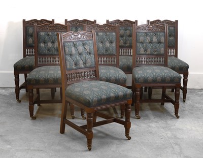 Lot 508 - A set of eight mahogany framed single dining chairs