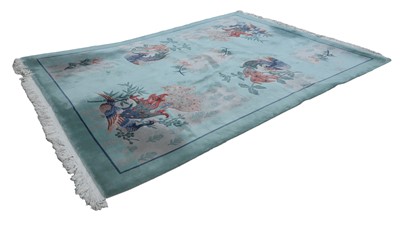 Lot 436 - A green ground Chinese super wash carpet