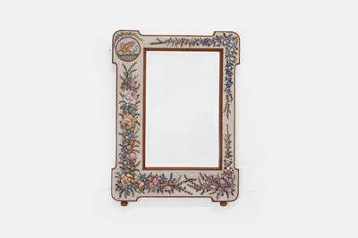 Lot 38 - A walnut and micromosaic wall mirror