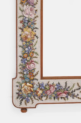 Lot 38 - A walnut and micromosaic wall mirror
